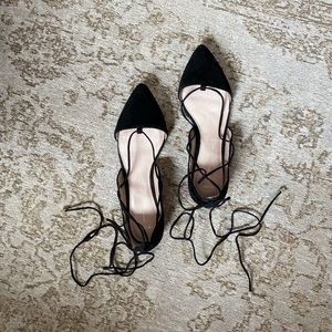 ❗️SOLD❗️NWOT Next | Lace-up black flats | Leather collection